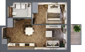 2 pokoje, apartament 37,09 m², piętro 2, oferta nr A/3/2.3, Smardzewska 8, Poznań, Grunwald, Grunwald Południe, ul. Smardzewska 8