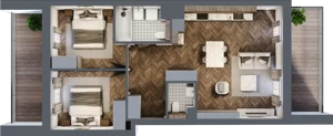 3 pokoje, apartament 60,21 m², piętro 1, oferta nr A/3/1.4, Smardzewska 8, Poznań, Grunwald, Grunwald Południe, ul. Smardzewska 8