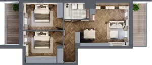 3 pokoje, mieszkanie 61,99 m², piętro 1, oferta nr A/2/1.4, Smardzewska 8, Poznań, Grunwald, Grunwald Południe, ul. Smardzewska 8