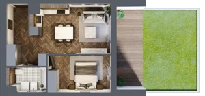 2 pokoje, mieszkanie 41,29 m², parter, oferta nr A/3/0.1, Smardzewska 8, Poznań, Grunwald, Grunwald Południe, ul. Smardzewska 8