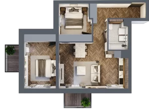 3 pokoje, mieszkanie 57,20 m², piętro 2, oferta nr A/1/2.2, Smardzewska 8, Poznań, Grunwald, Grunwald Południe, ul. Smardzewska 8