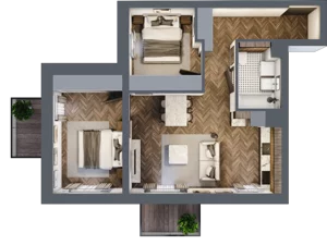 3 pokoje, apartament 57,20 m², piętro 1, oferta nr A/1/1.2, Smardzewska 8, Poznań, Grunwald, Grunwald Południe, ul. Smardzewska 8