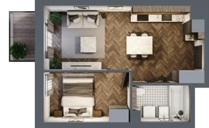 2 pokoje, mieszkanie 38,15 m², piętro 1, oferta nr A/4/1.6, Smardzewska 8, Poznań, Grunwald, Grunwald Południe, ul. Smardzewska 8