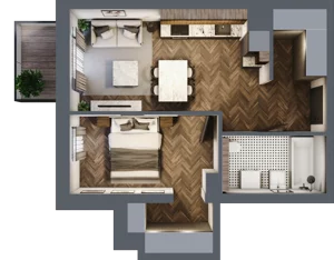 2 pokoje, mieszkanie 42,48 m², piętro 3, oferta nr A/2/3.5, Smardzewska 8, Poznań, Grunwald, Grunwald Południe, ul. Smardzewska 8