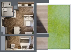 2 pokoje, apartament 41,69 m², piętro 2, oferta nr A/4/2.2, Smardzewska 8, Poznań, Grunwald, Grunwald Południe, ul. Smardzewska 8