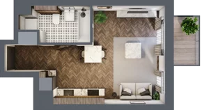 1 pokój, mieszkanie 29,57 m², piętro 3, oferta nr A/1/3.3, Smardzewska 8, Poznań, Grunwald, Grunwald Południe, ul. Smardzewska 8