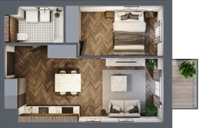 2 pokoje, mieszkanie 38,90 m², piętro 1, oferta nr A/4/1.3, Smardzewska 8, Poznań, Grunwald, Grunwald Południe, ul. Smardzewska 8