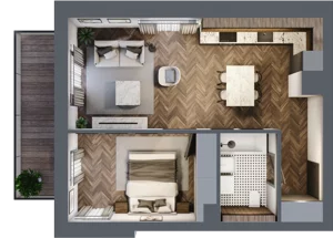 2 pokoje, apartament 44,95 m², piętro 2, oferta nr B/2/1, Smardzewska 8, Poznań, Grunwald, Grunwald Południe, ul. Smardzewska 8