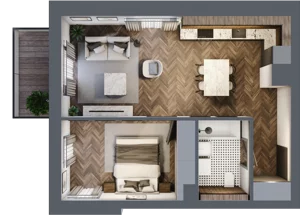 2 pokoje, apartament 44,95 m², piętro 1, oferta nr B/1/1, Smardzewska 8, Poznań, Grunwald, Grunwald Południe, ul. Smardzewska 8