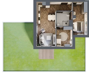 3 pokoje, apartament 58,18 m², parter, oferta nr B/0/1, Smardzewska 8, Poznań, Grunwald, Grunwald Południe, ul. Smardzewska 8