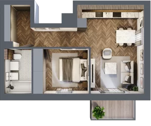 2 pokoje, mieszkanie 44,17 m², piętro 2, oferta nr B/2/2, Smardzewska 8, Poznań, Grunwald, Grunwald Południe, ul. Smardzewska 8