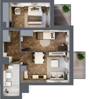 3 pokoje, mieszkanie 52,00 m², piętro 2, oferta nr B/2/3, Smardzewska 8, Poznań, Grunwald, Grunwald Południe, ul. Smardzewska 8