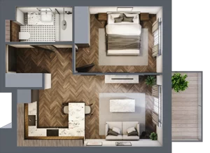 2 pokoje, apartament 38,62 m², piętro 1, oferta nr A.9, Premiera Bemowo, Warszawa, Bemowo, Chrzanów, ul. Coopera 5-7