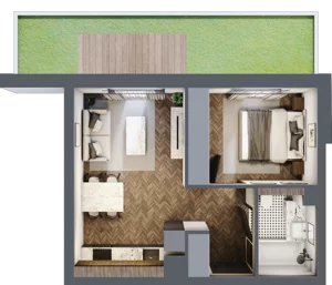 2 pokoje, apartament 35,71 m², parter, oferta nr A.5, Premiera Bemowo, Warszawa, Bemowo, Chrzanów, ul. Coopera 5-7