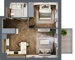 2 pokoje, apartament 43,41 m², piętro 1, oferta nr A.8, Premiera Bemowo, Warszawa, Bemowo, Chrzanów, ul. Coopera 5-7