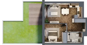 2 pokoje, apartament 41,87 m², parter, oferta nr B.3, Premiera Bemowo, Warszawa, Bemowo, Chrzanów, ul. Coopera 5-7