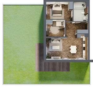 3 pokoje, apartament 60,91 m², parter, oferta nr B.2, Premiera Bemowo, Warszawa, Bemowo, Chrzanów, ul. Coopera 5-7