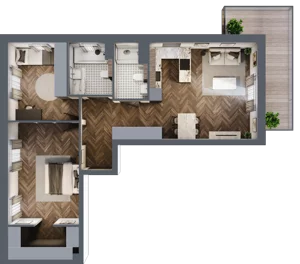 3 pokoje, apartament 75,66 m², piętro 1, oferta nr C.6, Premiera Bemowo, Warszawa, Bemowo, Chrzanów, ul. Coopera 5-7