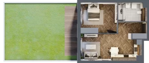 2 pokoje, apartament 46,51 m², parter, oferta nr D.2, Premiera Bemowo, Warszawa, Bemowo, Chrzanów, ul. Coopera 5-7