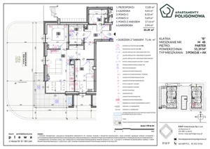 3 pokoje, mieszkanie 55,39 m², parter, oferta nr 48, Apartamenty Poligonowa 4, Lublin, Sławin, ul. Poligonowa