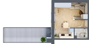1 pokój, mieszkanie 27,00 m², piętro 2, oferta nr 8, Kamienica przy ul. Starodomaszowskiej, Kielce, Centrum, ul. Starodomaszowska 38