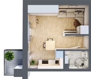 1 pokój, mieszkanie 27,00 m², piętro 3, oferta nr 14, Kamienica przy ul. Starodomaszowskiej, Kielce, Centrum, ul. Starodomaszowska 38