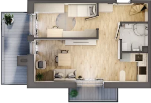 3 pokoje, mieszkanie 55,80 m², piętro 4, oferta nr 21, Kamienica przy ul. Starodomaszowskiej, Kielce, Centrum, ul. Starodomaszowska 38