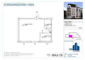 Lokal użytkowy 40,90 m², oferta nr L2, Kamienica przy ul. Starodomaszowskiej - lokale użytkowe, Kielce, Centrum, ul. Starodomaszowska 38