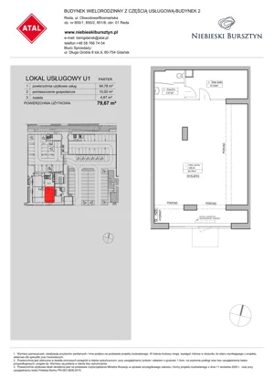 Lokal użytkowy 79,67 m², oferta nr 2.U1, Niebieski Bursztyn - lokale użytkowe, Reda, ul. Bosmańska