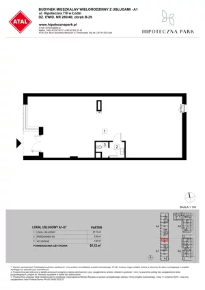 Lokal użytkowy 91,12 m², oferta nr U7, Hipoteczna Park - lokale użytkowe, Łódź, Bałuty, ul. Hipoteczna