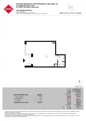 Lokal użytkowy 42,01 m², oferta nr U9, Hipoteczna Park - lokale użytkowe, Łódź, Bałuty, ul. Hipoteczna