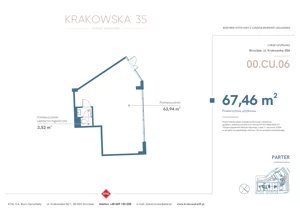 Lokal użytkowy 67,46 m², oferta nr 00.CU.06, Krakowska 35 - lokale użytkowe, Wrocław, Przedmieście Oławskie, Krzyki, ul. Krakowska
