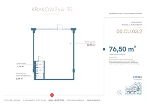 Lokal użytkowy 76,50 m², oferta nr 00.CU.03.2, Krakowska 35 - lokale użytkowe, Wrocław, Przedmieście Oławskie, Krzyki, ul. Krakowska