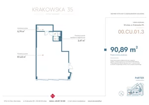 Lokal użytkowy 90,89 m², oferta nr 00.CU.01.3, Krakowska 35 - lokale użytkowe, Wrocław, Przedmieście Oławskie, Krzyki, ul. Krakowska