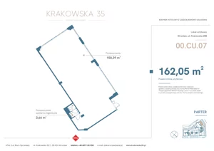Lokal użytkowy 162,05 m², oferta nr 00.CU.07, Krakowska 35 - lokale użytkowe, Wrocław, Przedmieście Oławskie, Krzyki, ul. Krakowska