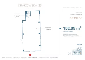 Lokal użytkowy 152,85 m², oferta nr 00.CU.05, Krakowska 35 - lokale użytkowe, Wrocław, Przedmieście Oławskie, Krzyki, ul. Krakowska
