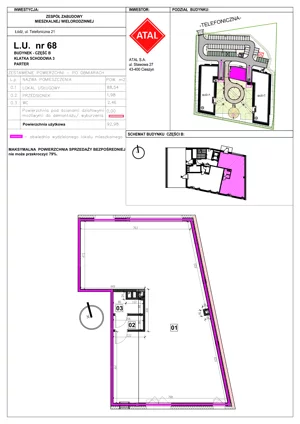 Lokal użytkowy 92,98 m², oferta nr B-0-68, ATAL Aura - lokale usługowe, Łódź, Bałuty, ul. Telefoniczna 21