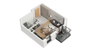 1 pokój, mieszkanie 29,52 m², piętro 1, oferta nr A1.1.07, ATAL Ruczaj, Kraków, Łagiewniki-Borek Fałęcki, Borek Fałęcki, ul. Obozowa