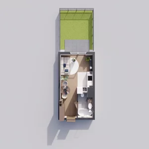 1 pokój, mieszkanie 26,00 m², parter, oferta nr A3.0.160, ATAL Floriana, Szczecin, Śródmieście, Łasztownia, św. Floriana