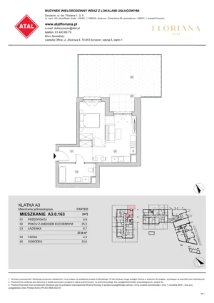 1 pokój, mieszkanie 33,90 m², piętro 2, oferta nr A2.2.114, ATAL Floriana, Szczecin, Śródmieście, Łasztownia, św. Floriana