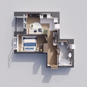 1 pokój, mieszkanie 39,10 m², piętro 1, oferta nr A3.1.171, ATAL Floriana, Szczecin, Śródmieście, Łasztownia, św. Floriana