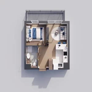 1 pokój, mieszkanie 36,30 m², piętro 2, oferta nr A2.2.115, ATAL Floriana, Szczecin, Śródmieście, Łasztownia, św. Floriana