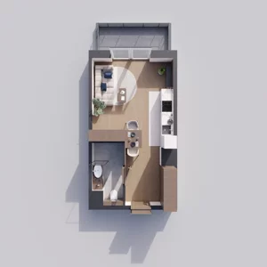 1 pokój, mieszkanie 29,00 m², piętro 3, oferta nr A1.3.39, ATAL Floriana, Szczecin, Śródmieście, Łasztownia, św. Floriana