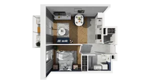 2 pokoje, mieszkanie 43,31 m², piętro 2, oferta nr 1A.12, Akacjowa Wita, Kraków, Prądnik Czerwony, Rakowice, ul. Akacjowa