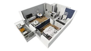 2 pokoje, mieszkanie 43,31 m², piętro 2, oferta nr 1A.12, Akacjowa Wita, Kraków, Prądnik Czerwony, Rakowice, ul. Akacjowa