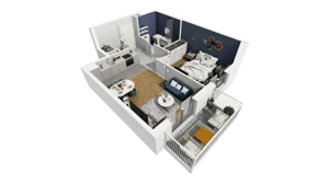 2 pokoje, mieszkanie 43,31 m², piętro 2, oferta nr 1A.12, Akacjowa Wita, Kraków, Prądnik Czerwony, Rakowice, ul. Akacjowa