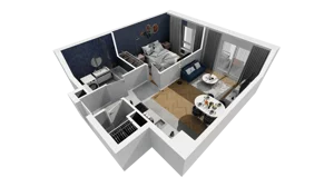 2 pokoje, mieszkanie 43,31 m², piętro 2, oferta nr 1A.12, Akacjowa Wita, Kraków, Prądnik Czerwony, Rakowice, ul. Akacjowa