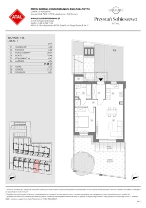 2 pokoje, apartament 49,68 m², parter, oferta nr 14B.1, Przystań Sobieszewo, Gdańsk, Wyspa Sobieszewska, ul. Narcyzowa