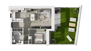 2 pokoje, apartament 49,68 m², parter, oferta nr 14B.1, Przystań Sobieszewo, Gdańsk, Wyspa Sobieszewska, ul. Narcyzowa