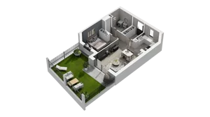 2 pokoje, apartament 49,68 m², parter, oferta nr 14B.1, Przystań Sobieszewo, Gdańsk, Wyspa Sobieszewska, ul. Narcyzowa